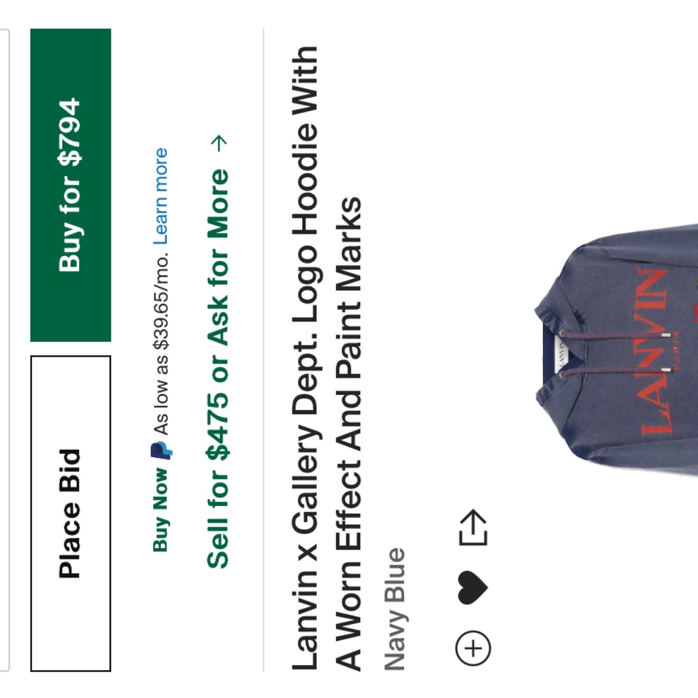 oversized tag inside ripped on one side, paid 790 for I’ll take 450 for it
